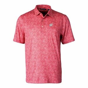 Cutter & Buck Wisconsin Badgers Pike Constellation Print Stretch Polo Large